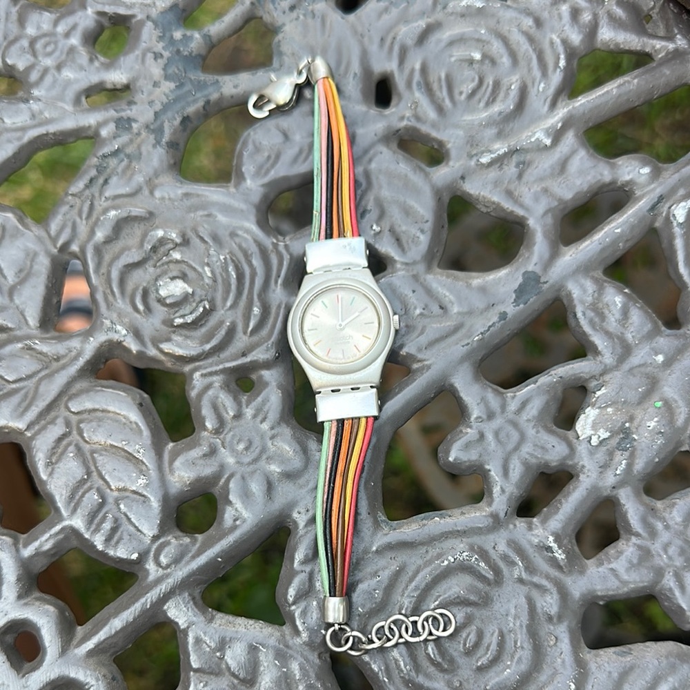 SWATCH Watch Irony Filamento Multicolore YSS1006  Quartz Bracelet 2003 Y2K VTG